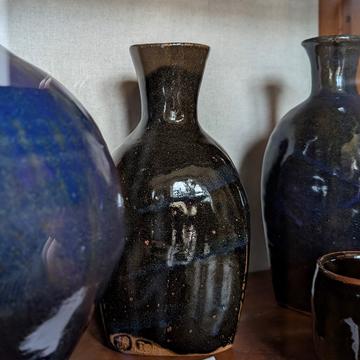 Bubier Three dark glazed pots
