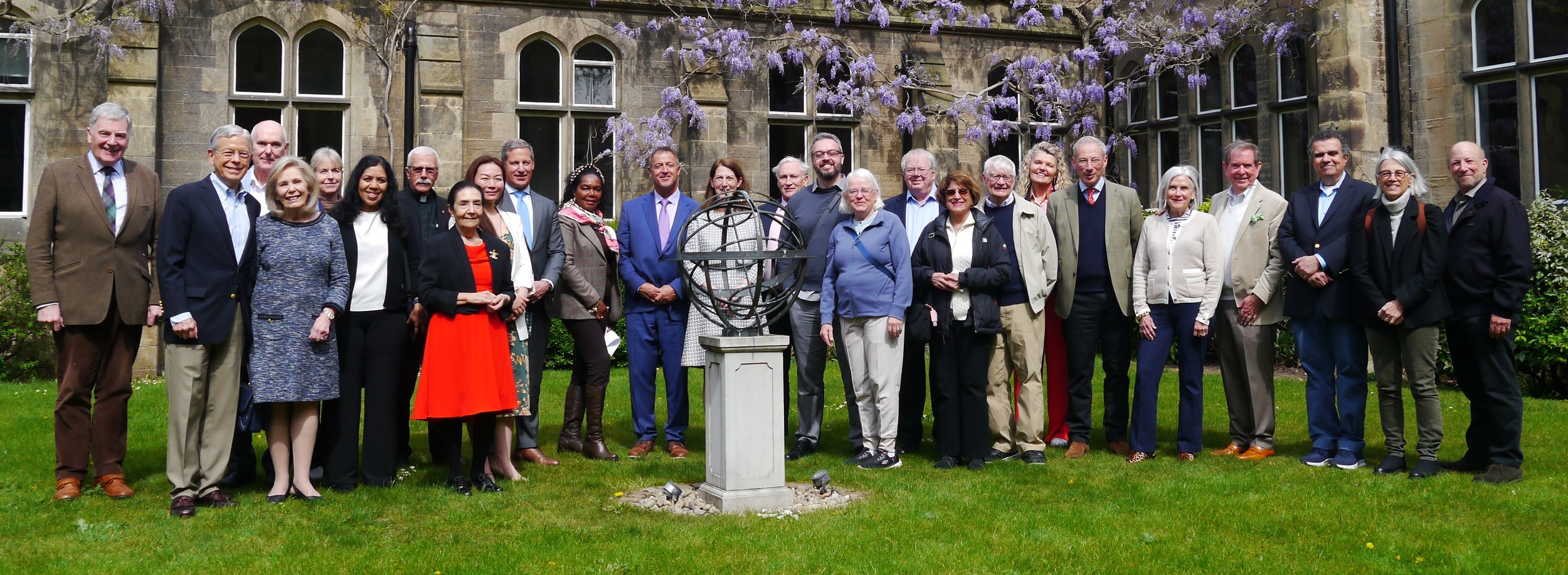 The Board of Regents posing on the college quad