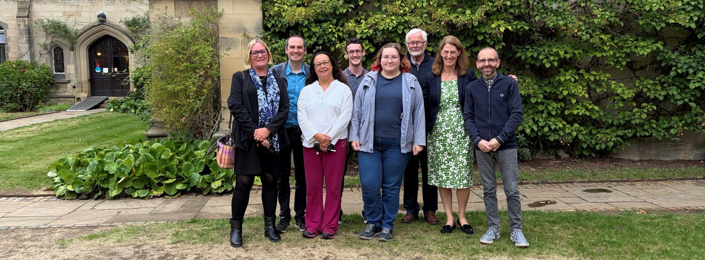 Members of Unitarian College on the Harris Manchester quad