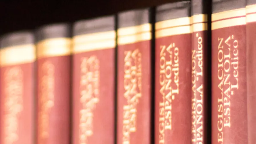 Image of books in red color.