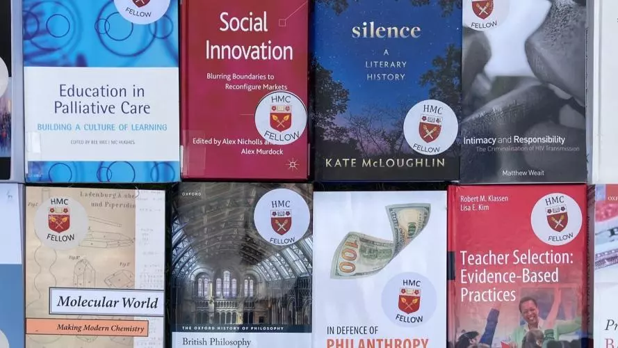 Rows of books by Harris Manchester fellows