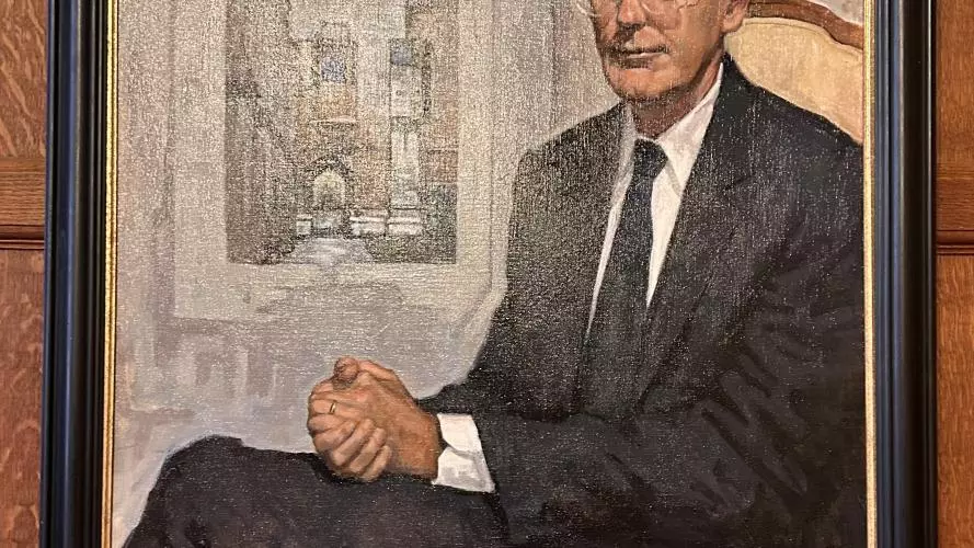Image of portrait of Robert Conway, hanging in Arlosh Hall.