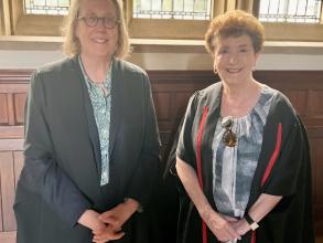 Principal, Professor Jane Shaw with Professor Dame Linda Colley