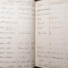 Handwritten admissions register