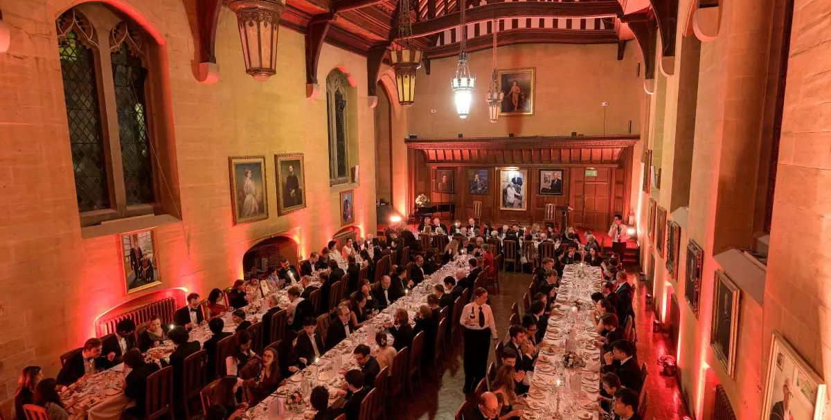 A dinner in college dining hall