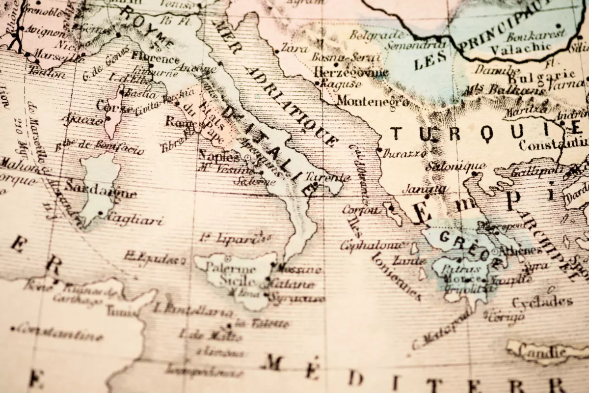 Image of a map zoomed in